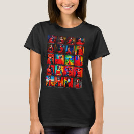 Red Dress Black Cat Art Rörelser T Shirt