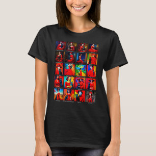Red Dress Black Cat Art Rörelser T Shirt