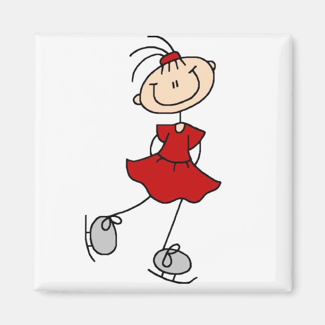 Red Dress Figur Skater Tshirts och Gifts Magnet (Framsidan)