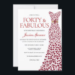 Red Dress Fyrtio & Fabulous 40 Birthday Party Inbjudningar<br><div class="desc">Röd klänning 60 och Fabulous 40:e födelsedag - kvinnovariationer för inbjudan och matchande artiklar i vår butik</div>