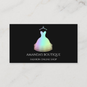 Red Dress Logotyp Mode Boutique Holography Shop Visitkort