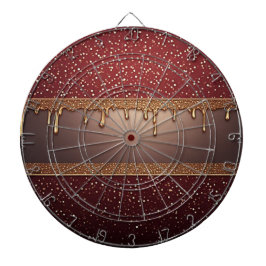 Red Dripping Paint Over Gold Glitter Background Darttavla