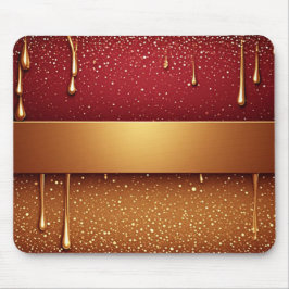 Red Dripping Paint Over Gold Glitter Background Musmatta