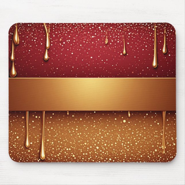 Red Dripping Paint Over Gold Glitter Background Musmatta (Framsidan)