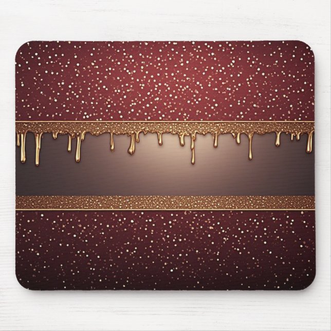 Red Dripping Paint Over Gold Glitter Background Musmatta (Framsidan)
