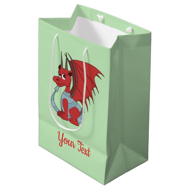 Red Dron tecknad Gift Bag (Framsidan Vinklad)