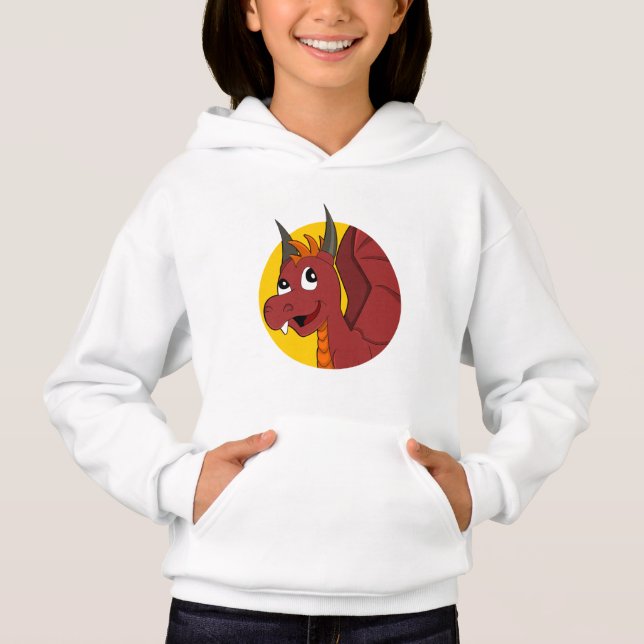 Red Dron tecknad Hoodie T Shirt (Framsida)