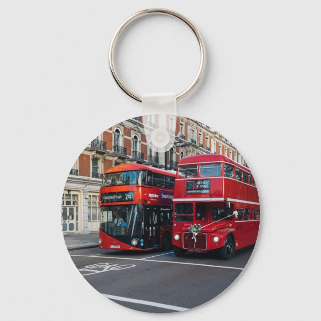 Red Dubbla Decker Buss Nyckelring (Framsida)