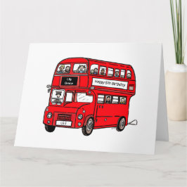 Red Dubbla Decker London Buss Birthday Card Kort