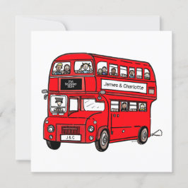 Red Dubbla Decker London Buss bröllopsinbjudan Inbjudningar