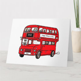Red Dubbla Decker London Buss Fars dag Card Kort