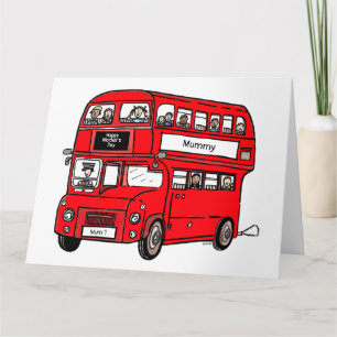 Red Dubbla Decker London Buss Mors dag Card Kort
