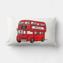 Red Dubbla Decker London Buss Newborn Gift Lumbarkudde