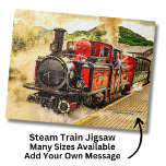Red Dubbla Fairlie Steam Tåg Loco - Wales UK Pussel<br><div class="desc">Dubbla Fairlie Loco David Lloyd George i Wales - Lägg till en Hälsning och Namn - eller tomt om du vill ta bort någon text - Se min butik för mycket mer underbara tåg-presentidéer.</div>
