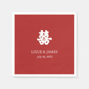 Red Dubbla Happy Kinesisk calligraphy asian Pappersservett