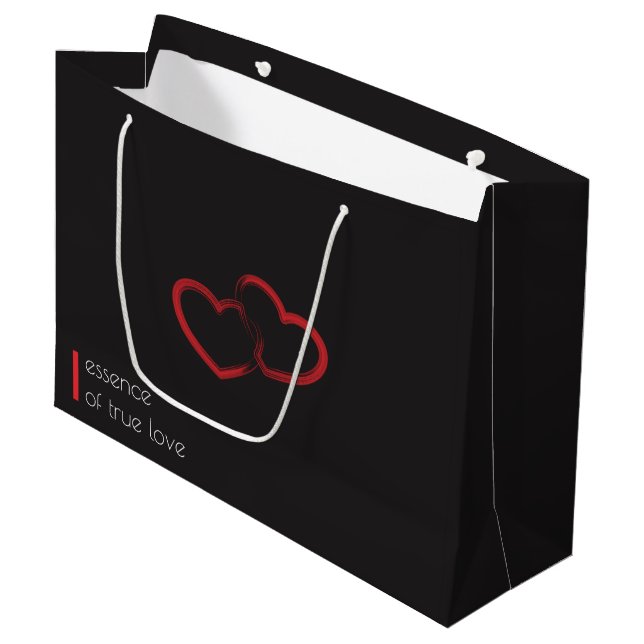 Red Dubbla Heart Large Gift Bag (Framsidan Vinklad)