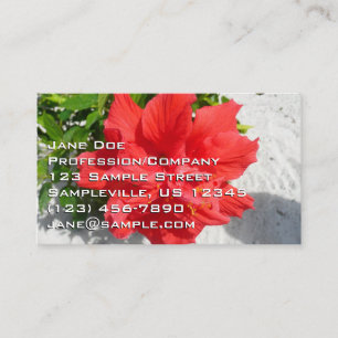Red Dubbla Hibiscus Flower Visitkort