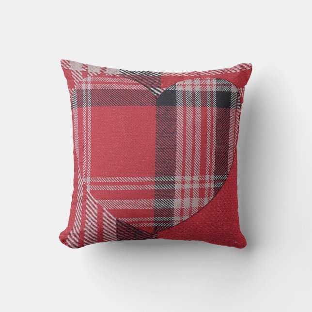 Red Dubbla Play Heart Kudde (Framsida)