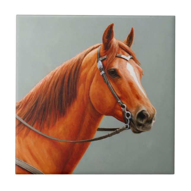 Red Dun Chestnut Sorrel Western Quarter Horse Kakelplatta (Framsidan)