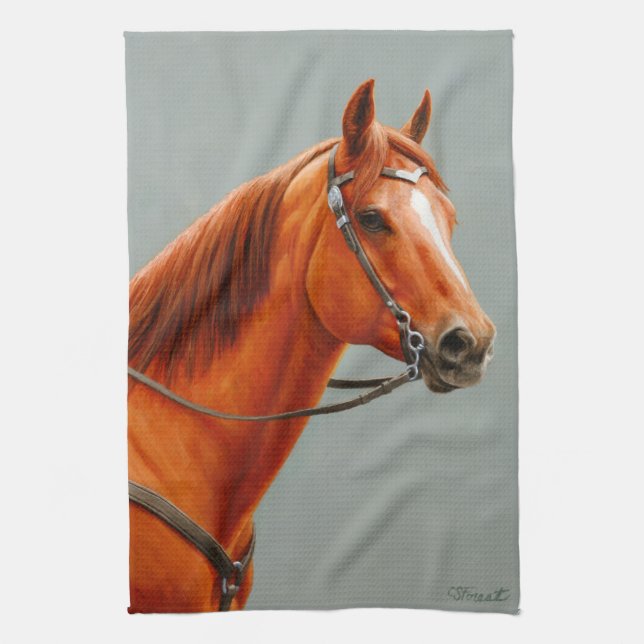 Red Dun Chestnut Sorrel Western Quarter Horse Kökshandduk (Vertikal)