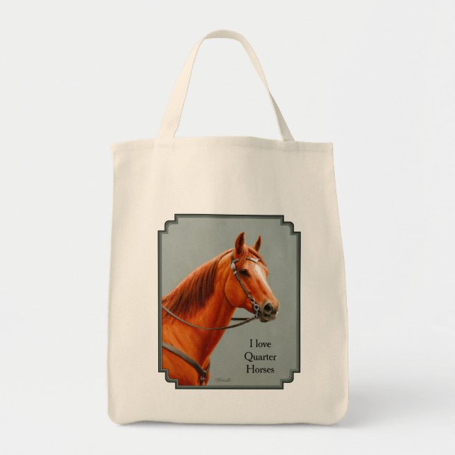 Red Dun Chestnut Sorrel Western Quarter Horse Tote Tygkasse (Framsidan)