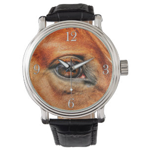 Red Dun Horse Öga Equine Photo Porträtt Armbandsur