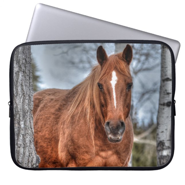 Red Dun Ranch Horse Animal-älskare Photo Laptop Sleeve (Framsidan)