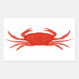 Red Dungeness Crab Logotyp Rektangulärt Klistermärke