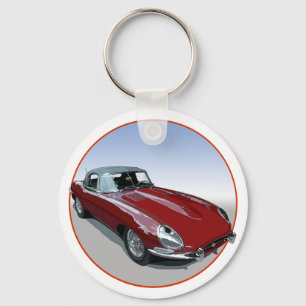 Red E Type Roadster Nyckelring
