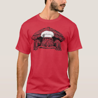 Red Eared Slider Turtle Animal Chef Funny Cooking  T Shirt