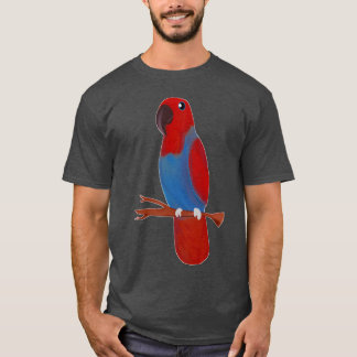 Red Eclectus Parrot Female Bird Teckning vän T Shirt