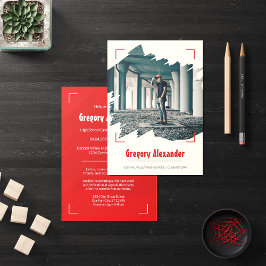 Red Edgy Abstrakt Brushstroke Photo Studenten Inbjudningar