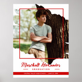 Red Edgy Abstrakt Torn Photo Studenten Poster