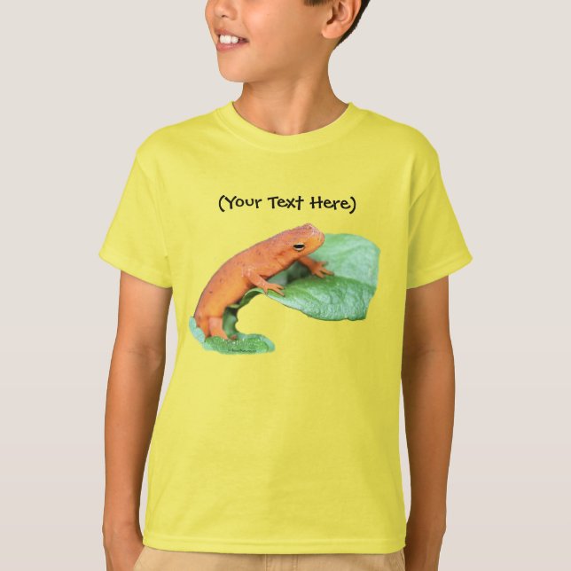 Red Eft Orange Salamander Nature Tee Shirt (Framsida)