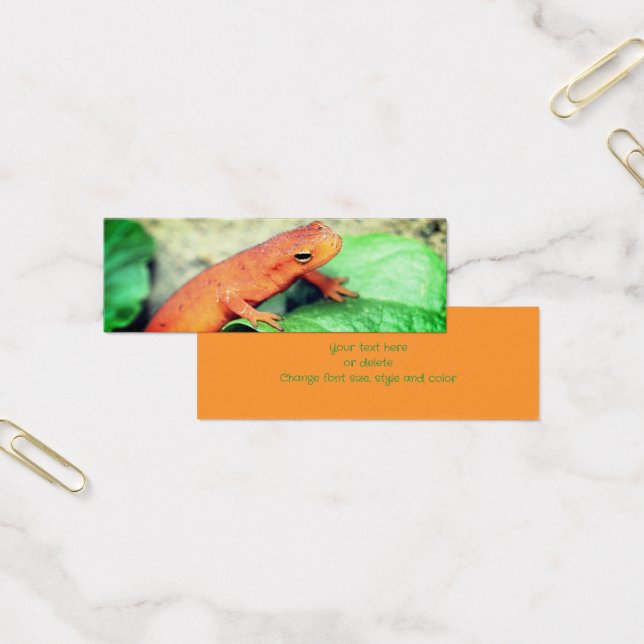 Red Eft Salamander Nature Mini Bookmark Litet Visitkort (Kontor)