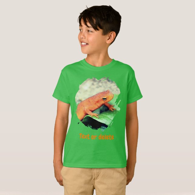 Red Eft Salamander Personalized Nature  T Shirt (Hel framsida)