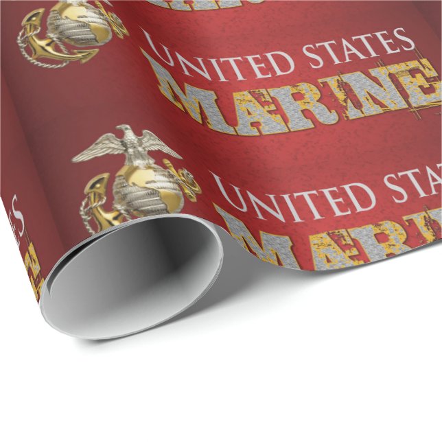 Red EGA United State Marine Corps Presentpapper (Rullad Hörn)