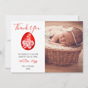Red Egg and Ginger Party TACK PHOTO Card Julkort