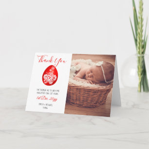 Red Egg Ginger Party PHOTO - tack för ditt kort