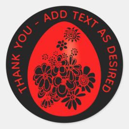 Red EGG Ginger Party Sticker Red Black Customized Runt Klistermärke