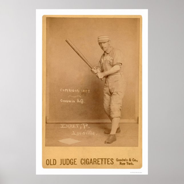 Red Ehret Baseball Card 1889 Poster (Framsidan)