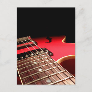 Red Electric Guitar Vykort