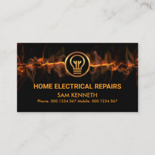 Red Electric Lighting Guld Rand Visitkort