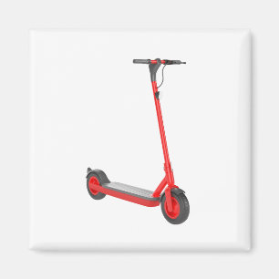 Red Electrical Scooter Magnet