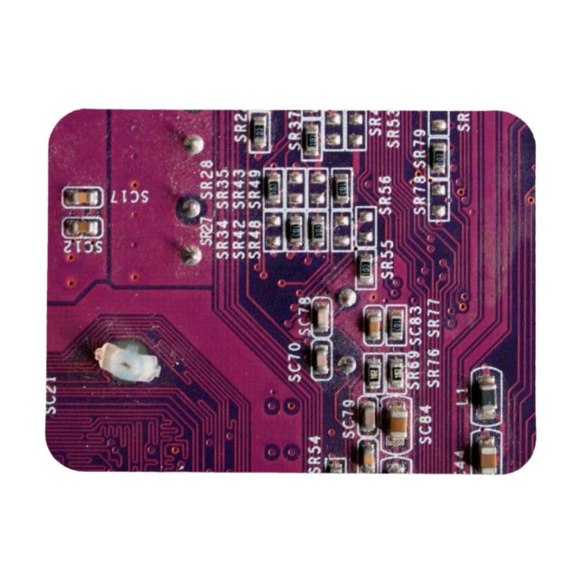 Red Electronic Circuboard Magnet (Horisontell)