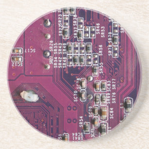 Red Electronic Circuboard Underlägg Sandsten