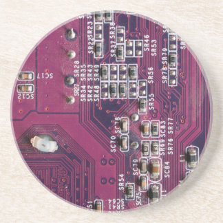 Red Electronic Circuboard Underlägg Sandsten