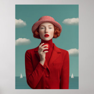 Red Elegance med Apple Poster