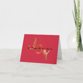 Red Elegant Christian jul Joy Greeting Card Tack Kort