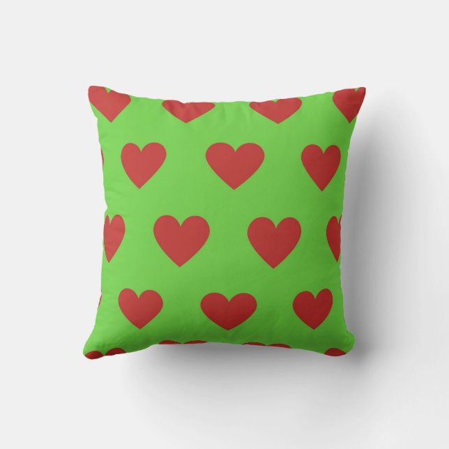 Red Elegant Cute Mysigt Modern Romantic Chic Heart Kudde (Baksida)